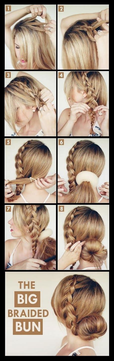 Easy half up do with an accent braid step 1 / taking a section of hair from just above your ear, make a thin braid and repeat on the other side step 2 / gather up a section of loose hair from the side of your head, twist it, and pull it back. Easy do it yourself prom hairstyles