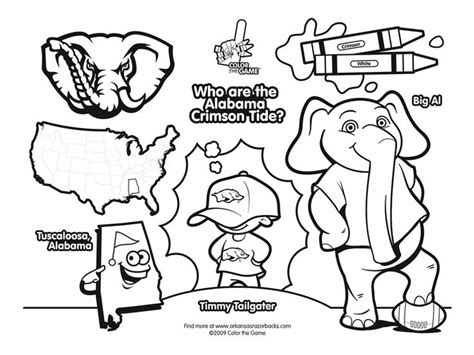 Print coloring pages online or download for free. Who are the Alabama Crimson Tide? | Football coloring ...