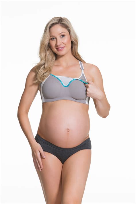 Sports bras tend to have a wider back band, thicker straps and more coverage than a regular bra to keep it feeling comfortable and so that there's extra support and comfort while you're exercising. Zest Maternity & Nursing Sports Bra | Cake Maternity