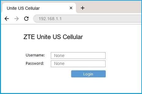 Every internet router comes with a user name and password to gain access to its configuration pages. 192.168.1.1 - ZTE Unite US Cellular Router login and password