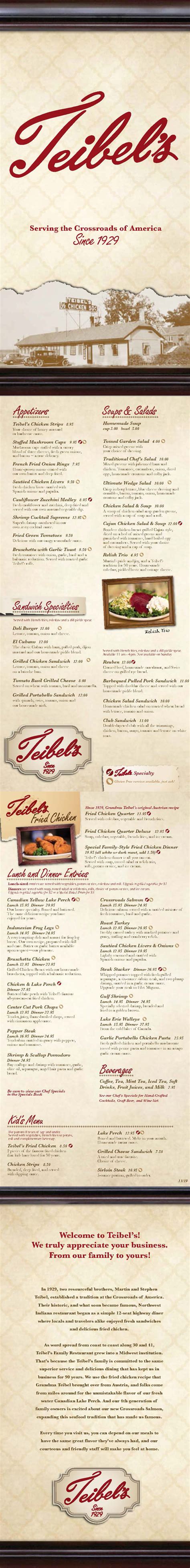 We are a small batch roastery located in the rocky mountains of southwest montana. Teibel's Café Menu Offers Hundreds of NWI Favorites ...