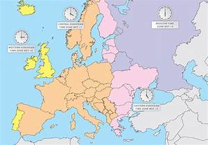 Time Zones Of Europe Europe Map Vector Download Free Vector Art