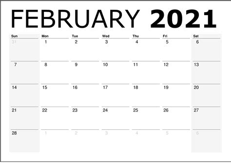 These free printable calendars are available as pdf files that you can print on your home, school, or office computer. Calendar 2021 February Month Printable Calendar Templates.