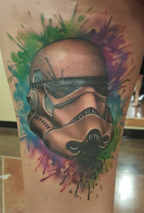 Watercolor is really about creating a tattoo that looks like a painting. My watercolor stormtrooper by Kevin Hicks @ Perception Fine body art in Dallas, TX ...