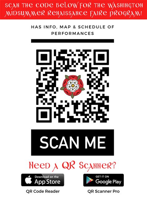 Add logo, colors, frames, and download in high print quality. QR Code for Program and Map | The Washington Midsummer ...
