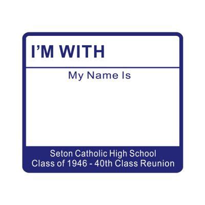 budget im with hello my name is class reunion event name badge