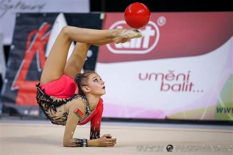 Rhythmic performances with a ball must be smooth, continuous and flowing. Alina Harnasko (Belarus), Tart Cup (Brno) 2015 in 2020 ...