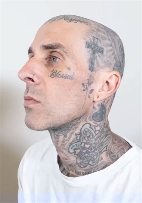 The keeping up with the kardashians star, 42, shared multiple photos and a video tattooing the phrase i love you onto the. Kourtney Kardashian's boyfriend Travis Barker gets makeover by covering face in tattoos - Mirror ...