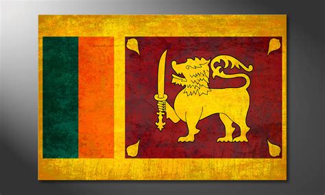 Die flagge von sri lanka, die zeigen, wie die buchstaben lk auf einigen plattformen. Sri Lanka Flagge | Leinwandbild für echte Sri Lanka Fans