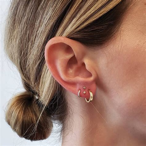 Stacked Lobes | Earings piercings, Cool ear piercings, Pretty ear piercings
