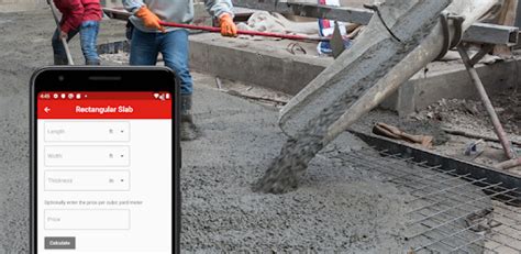 The concrete calculator estimates the volume and weight of concrete necessary to cover a given area. Concrete Calculator - Apps on Google Play
