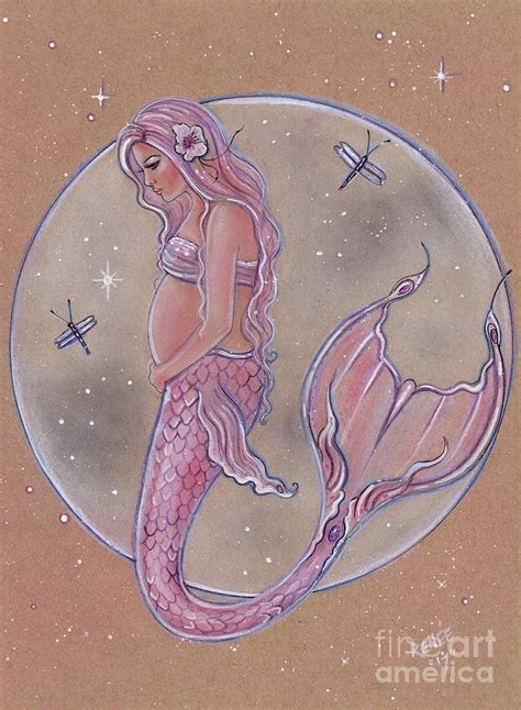 Experiment with deviantart's own digital drawing tools. Pink Pregnancy Mermaid Drawing by Renee Lavoie