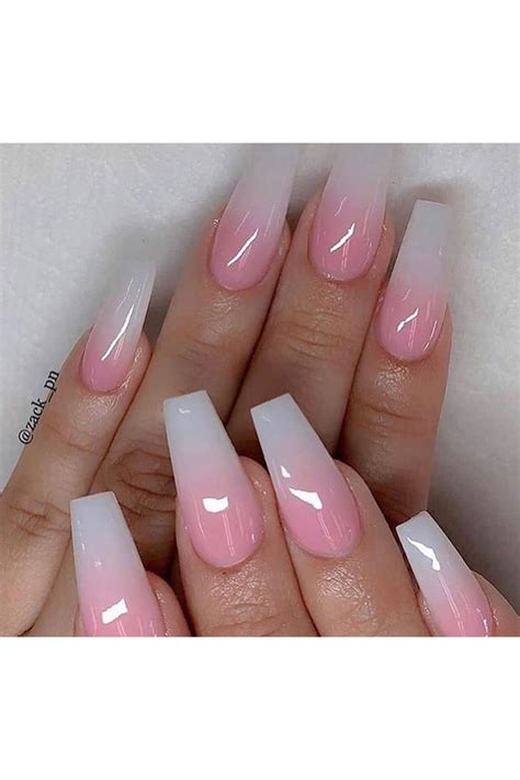 15) pretty in pink ombre nails source: Pin by Alexis on gorgeous nails | Pink ombre nails, Coffin ...