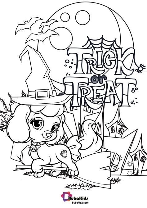 Animal coloring pages cute dog free printable for you all. Cute Dog Happy Halloween Trick Or Treat Coloring Page ...