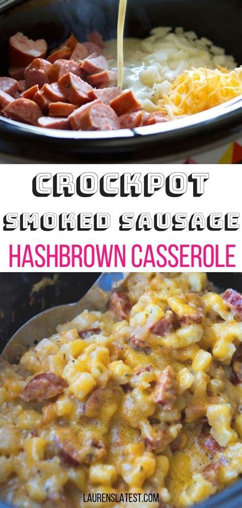 Frozen hash browns, regular or southern style 1 onion chopped 1 green pepper chopped 2 lbs. Smoked Sausage and Hash Brown Casserole | Recipe | Smoked ...