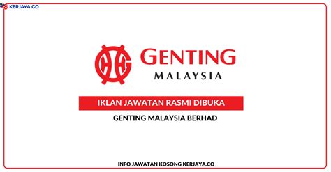 Internship programme is an excellent way for you to know about genting from the inside and immerse yourself in our industry. Jawatan Kosong Terkini Genting Malaysia Berhad ~ Pelbagai ...