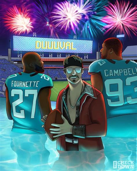 The jaguars compete in the national football. #NFL: @Jaguars throwing a #DUUUVAL pool party after that W ...