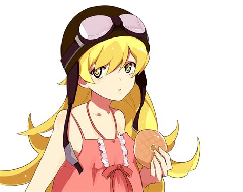 Eye color (purple ), apparent gender (), hair color (white ), hair length (past waist ), apparent age (teen ), animal ears (no) characters anime voiced by members details left details right tags genre quotes relations bakemonogatari blonde hair dress flat chest food goggles hat long hair monogatari (series ...