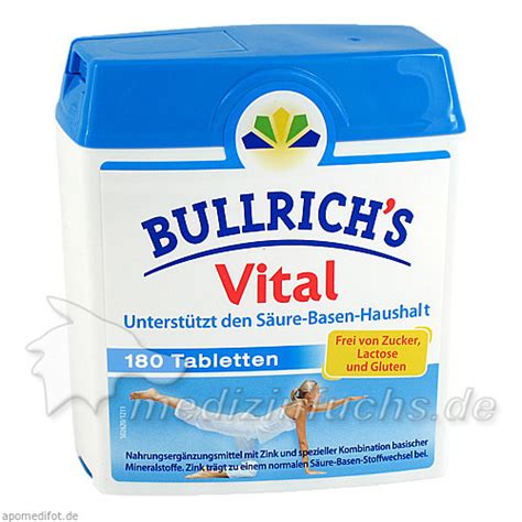 Traditionell angewendet als mild wirkendes arzneimittel bei sodbrennen und säurebedingten. BULLRICHS Vital Tabletten (180 ST) Preisvergleich