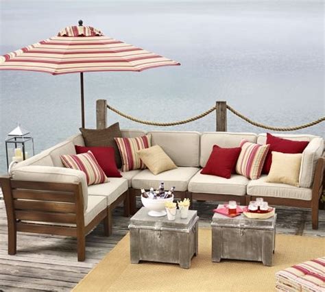 For casual, affordable outdoor dining, we love the hampstead collection by pottery barn. Chesapeake Sectional Set - FaveThing.com