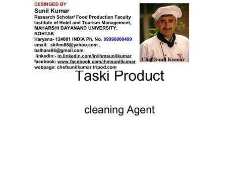 It is consolidated record of each days carried to & from. taski product cleaning agent