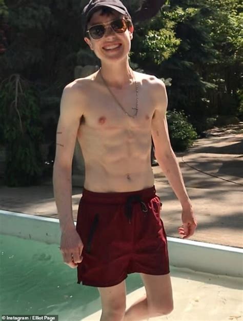 Elliot page (formerly ellen page; Transgender actor Elliot Page shows off his abs in his ...