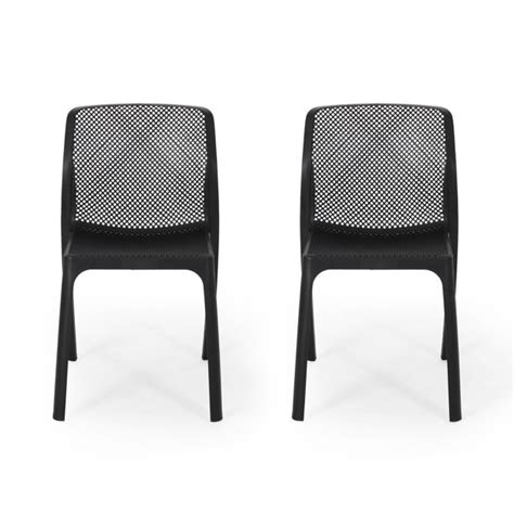 Shop for plastic patio chairs in shop patio chairs by material. Adley Outdoor Plastic Chairs, Set of 2, Black - Walmart.com - Walmart.com