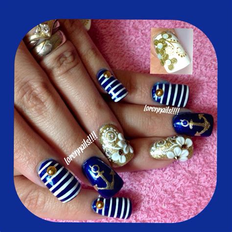 Cada año los diseños nail art y las últimas tendencias en colores van seguro que queréis ver más estilos de uñas marineras con distintos colores, a continuación todas. #marineras | Diseños de uñas, Disenos de unas y Uñas