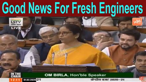 Nirmala sitharaman (born 18 august 1959) is an indian politician serving as the current minister of finance and corporate affairs of india. Union Budget 2020 : Good News For Young And Fresh ...