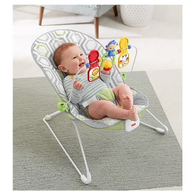 Fisher Price Bouncer   Geometric Meadow, Gray Green   Baby  