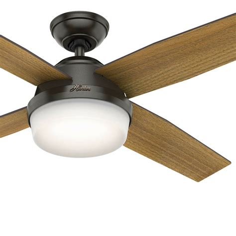 What is the most common feature for modern ceiling fans? Hunter Fan 52 inch Contemporary Nobel Bronze Ceiling Fan ...