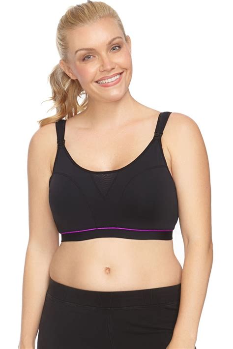 Shop sports bras for nursing at born primitive. Venus Padded Wire-Free Sports Nursing Bra in Black/Purple ...