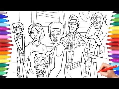 Spider man into the spider verse coloring pages printable and coloring book to print for free. Spider-man Into the Spider-Verse Coloring Pages, How to ...
