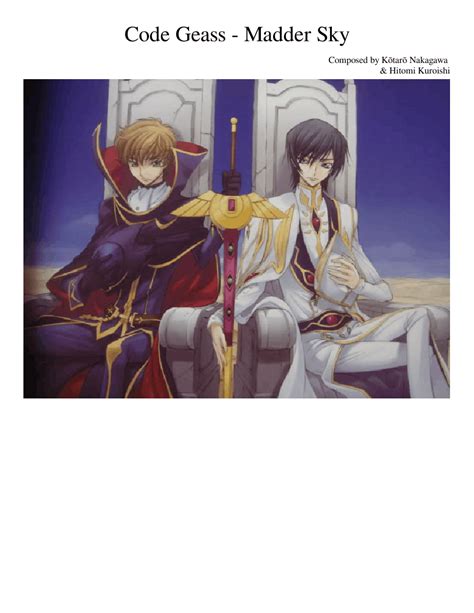 Inserting music onto a web page is relatively easy these days. Code Geass - Madder Sky Sheet music for Violin, French ...