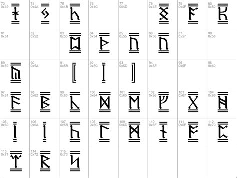 This dwarven writing system utilizes runes and glyphs when written. Download free Dwarf Runes-2 Regular font dafontfree.net