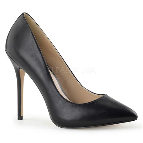 Le regole del nudo sono poche: Scarpe décolleté nere in similpelle, tacco 12 cm, Pleaser ...