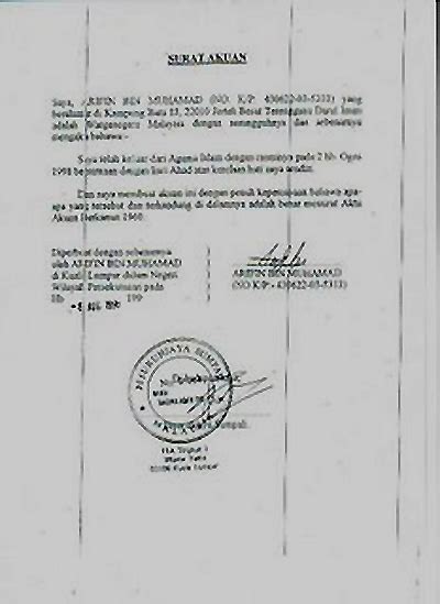 Maka ia akan akan mengajukan permohonan kepada pihak tertentu untuk memberikan bantuan, dana, kerjasama atau mungkin rekomendasi. Surat Akuan Murtad Ayah PIN - "tukanglawan"