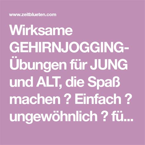 Einfach die gedächtnisaufgaben ausdrucken und schon kann es. Gehirnjogging-Übungen: Einfach, ungewöhnlich, wirksam | Gehirn jogging, Jogging, Übungen