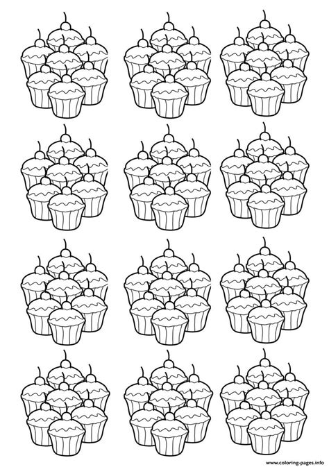 Free printable cupcake colouring pages. Adult Cupcakes Mosaique Coloring Pages Printable