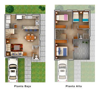 Se vende casa de 3 recamaras con 6 mts de frente espacio para 2 autos en ojo de agua. Plano arquitectónico de casa de dos plantas con terraza al frente | Planos de casas pequeñas ...