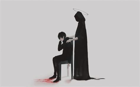 Anime characters, too, deal with changing, and as they fight, the feeling of sadness changes them. Wallpaper Anime Boy, The Reaper, Sad - WallpaperMaiden