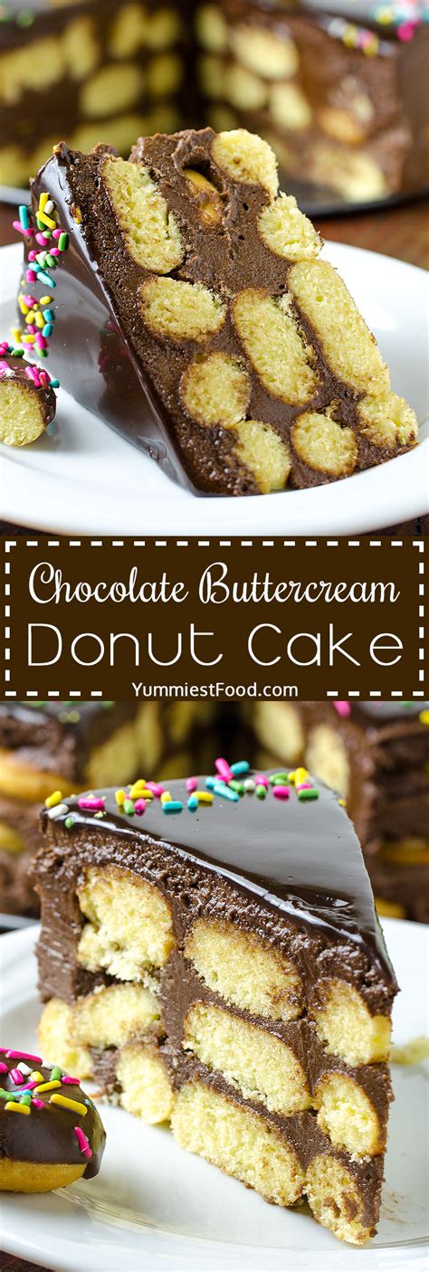 Welcome to the new frontier when it comes to breakfast toppings. Chocolate Buttercream Donut Cake - Recipe from Yummiest ...