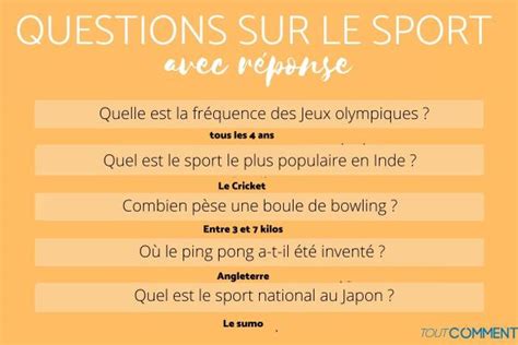 120 QUESTIONS sur le SPORT - avec RÉPONSES