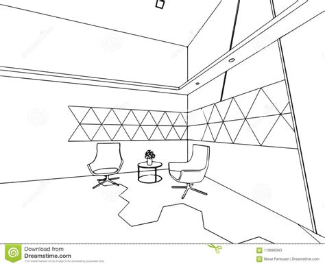 Create a vivid description of what your final destination is. Interior Outline Sketch Drawing Perspective Office Stock ...