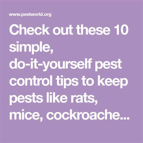 In our diy center, we offer the best roach control products and supplies to help you get rid of roaches on your own. Check out these 10 simple, do-it-yourself pest control tips to keep pests like rats, mice ...