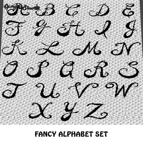 The magic of the internet. Fancy Curly Letters A to Z Alphabet Font Set crochet ...