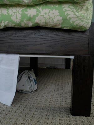 Does anyone have any idea how to attach a bed skirt or make one that will actually stay in place or make it easier to change while changing bedding/switching sadly the bedskirt material that lays out on the box spring itself is already silky. tension rod bed skirt | Tension rod, Bedskirt, Diy bed