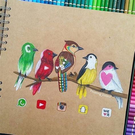 Cartoon tekeningen, eenvoudig tekeningen, dieren tekeningen, mensen tekeningen, kawaii kunst, kawaii anime, schattige dierentekeningen, prachtige tekeningen. Social Media Birds Comment Your Favorite! By @floating ...