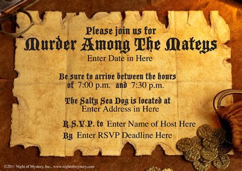 Murder mystery parties are perfect for every occasion: Pin on Murder Among the Mateys