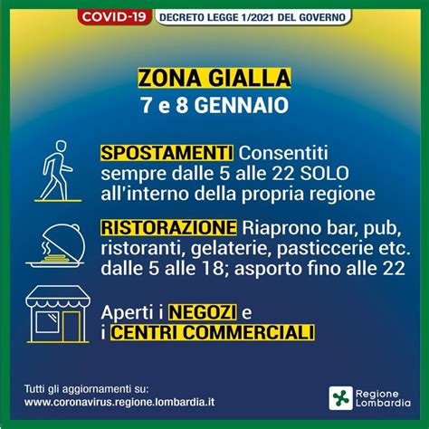 Aspettiamo le valutazioni dell'istituto superiore della sanità e il confronto con il governo, ma noi siamo quasi zona gialla. Lombardia zona gialla oggi e domani, 7 e 8 gennaio: aperti ...